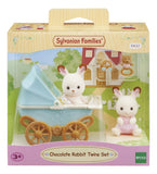 Jumeaux lapin chocolat avec poussette - 5432