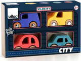 Coffret de 4 voitures en bois - Vilacity