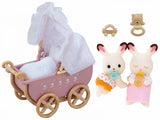 Jumeaux lapin chocolat avec poussette - 5432