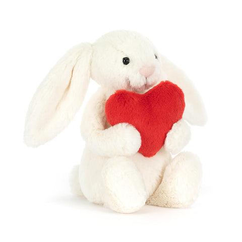 Little red love heart bashful bunny