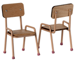 Table et chaises Ecole - dark powder