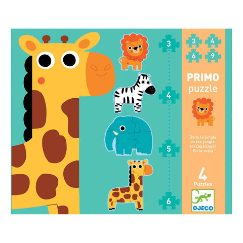 Djeco - Primo puzzle Jungle (3-4-5-6pcs)