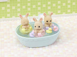 Sylvanian Families - Set de bain bébé triplés lapin crème - 5707