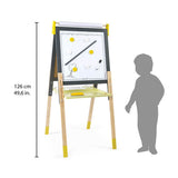Janod - Tableau réversible 4 pieds - gris et jaune