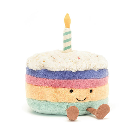 Jellycat - Large amuseable rainbow birthday cake